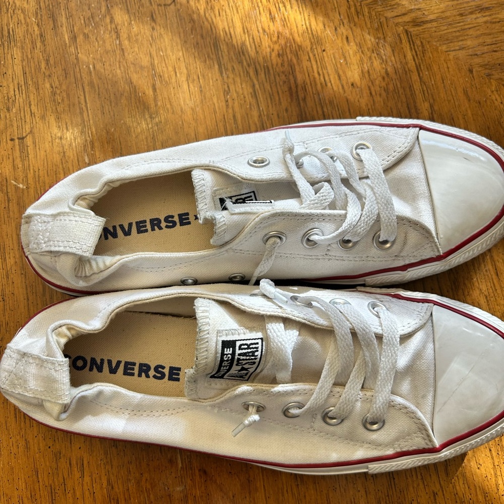 Converse Women’s White and Red Sneakers